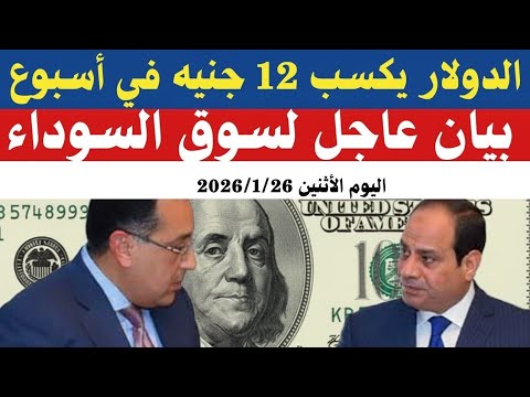 سعر الدولاراليوم الأثنين2026 1 26 أسعار الدولاروالعملات اليوم فى مصر