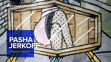 Artist Pasha Jerkoff paint a pixel-style graffiti using SketchAR and augmented reality.
