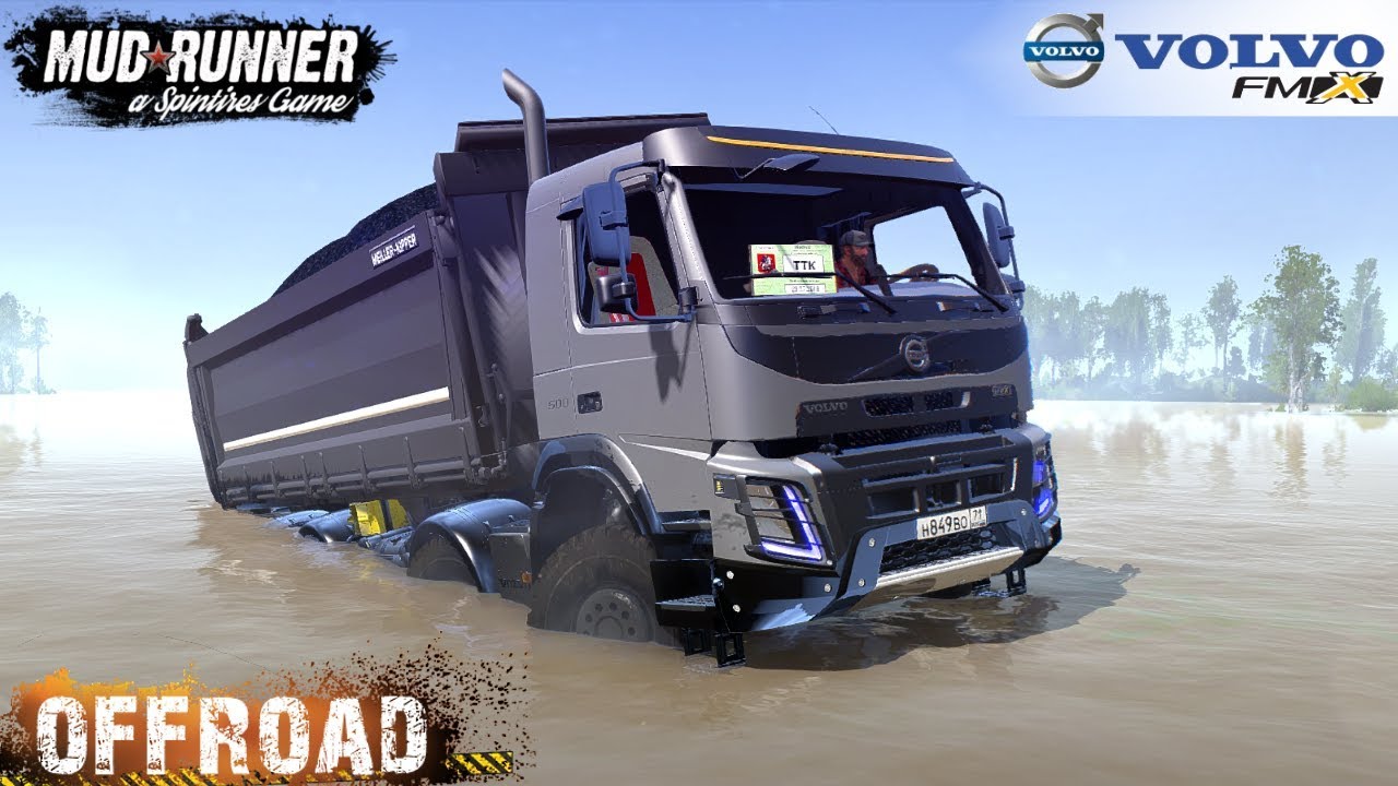 Spintires: Mudrunner - Volvo Fmx 8X8 Truck Dump Driving On Flooded Roads - Youtube