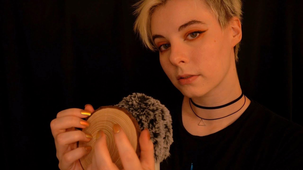 ASMR | Clicky Unintelligible Whispering & Gentle Wood Tapping