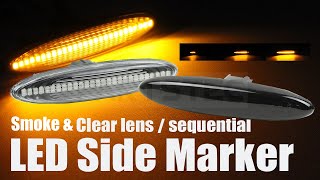 流れるウインカー シーケンシャル LED サイドマーカー スモーク/クリアレンズ トヨタ＆レクサス LED Side Marker Smoke / Clear Lens Toyota & Lexus