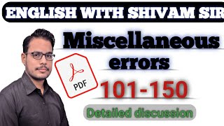#Miscellaneous errors |#spotting errors| important errors| 101-150|