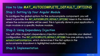 Mastering the MAT_AUTOCOMPLETE_DEFAULT_OPTIONS Injection Token in Angular Material