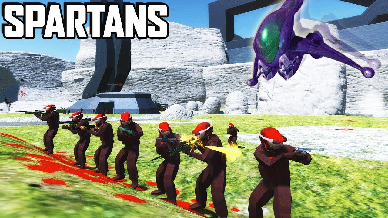 Halo SPARTANS!  NEW Valhalla Map!  (Ravenfield Beta Gameplay - User Maps & Mods)