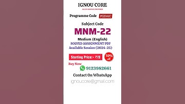 MNM 22 Solved Assignment PDF 2024-25 in English, PGDAIC program MNM-22 Solved assignments