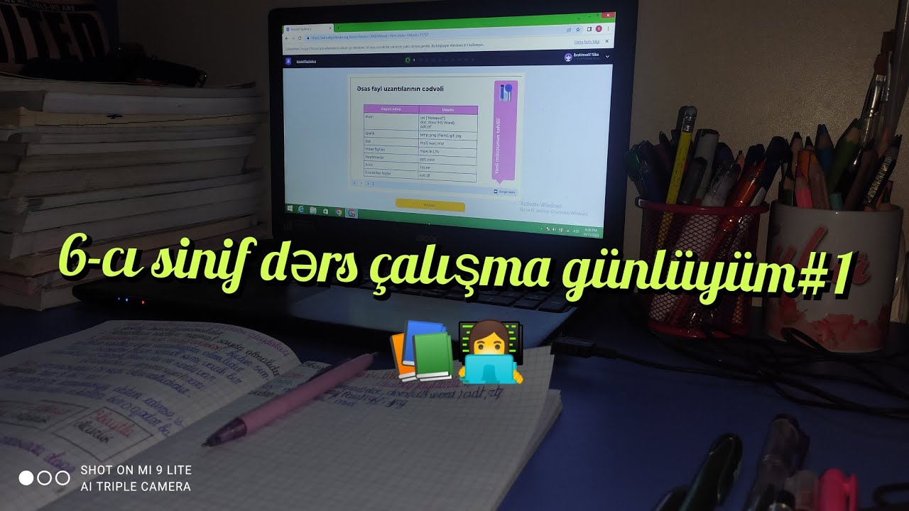 6-cı sinif dərs çalışma günlüyüm🦋💖|1 günlük dərs çalışma rutinim🌺✨|•Tuba İbrahimxəlil•
