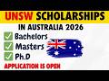 UNSW Full Scholarships Opportunity || Bachelor and Masters || No IELTS & No Application Fee