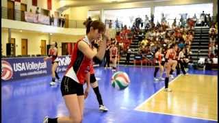 日本代表女子バレーボールチーム　試合前練習　USA Volleyball Cup 2013