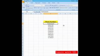 Add +92  in excel data sheet #excel #exceltips #learnwithus Net Worth
