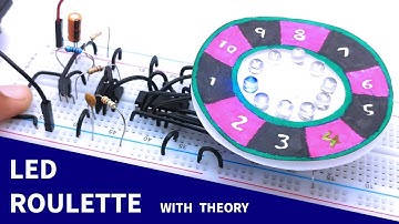 LED Roulette Circuit Using 555 Timer, 4017 IC & Transistor - With Theory