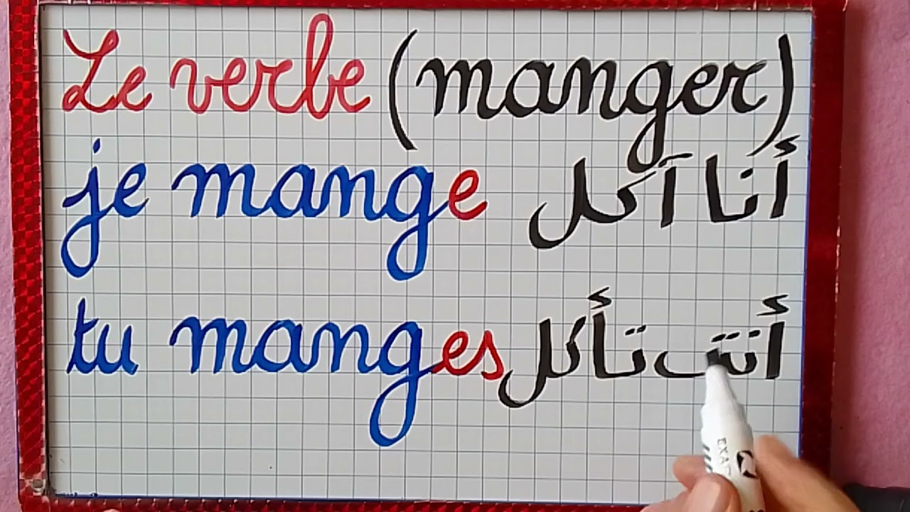 قواعد تصريف فعل أكل في الحاضر / le verbe manger au présent