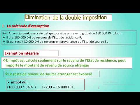 La fiscalité internationale : les méthodes d'élimination de la double imposition appliquées au Maroc
