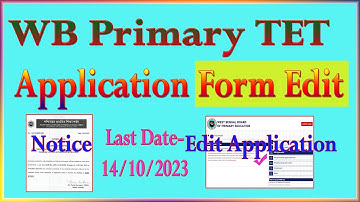 WB Primary TET Edit application 2023