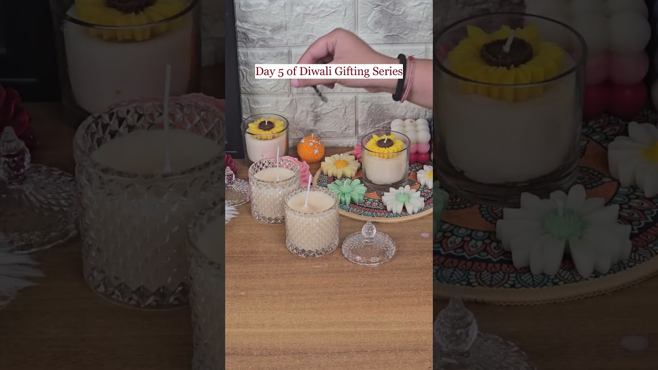 Floral Crystal Candle 🌼 | Luxury Diwali Decor & Gifting Idea | Handcrafted Soy Wax Candle 