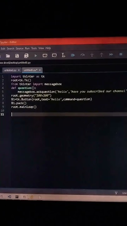 Making dialog box in python. #python - YouTube