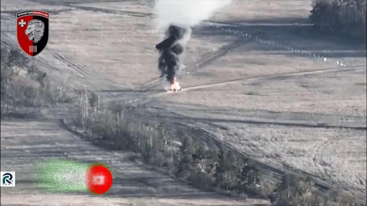 Ukraine war footage, Drone Hit Fuel Tank On BMP 2M Causing It To