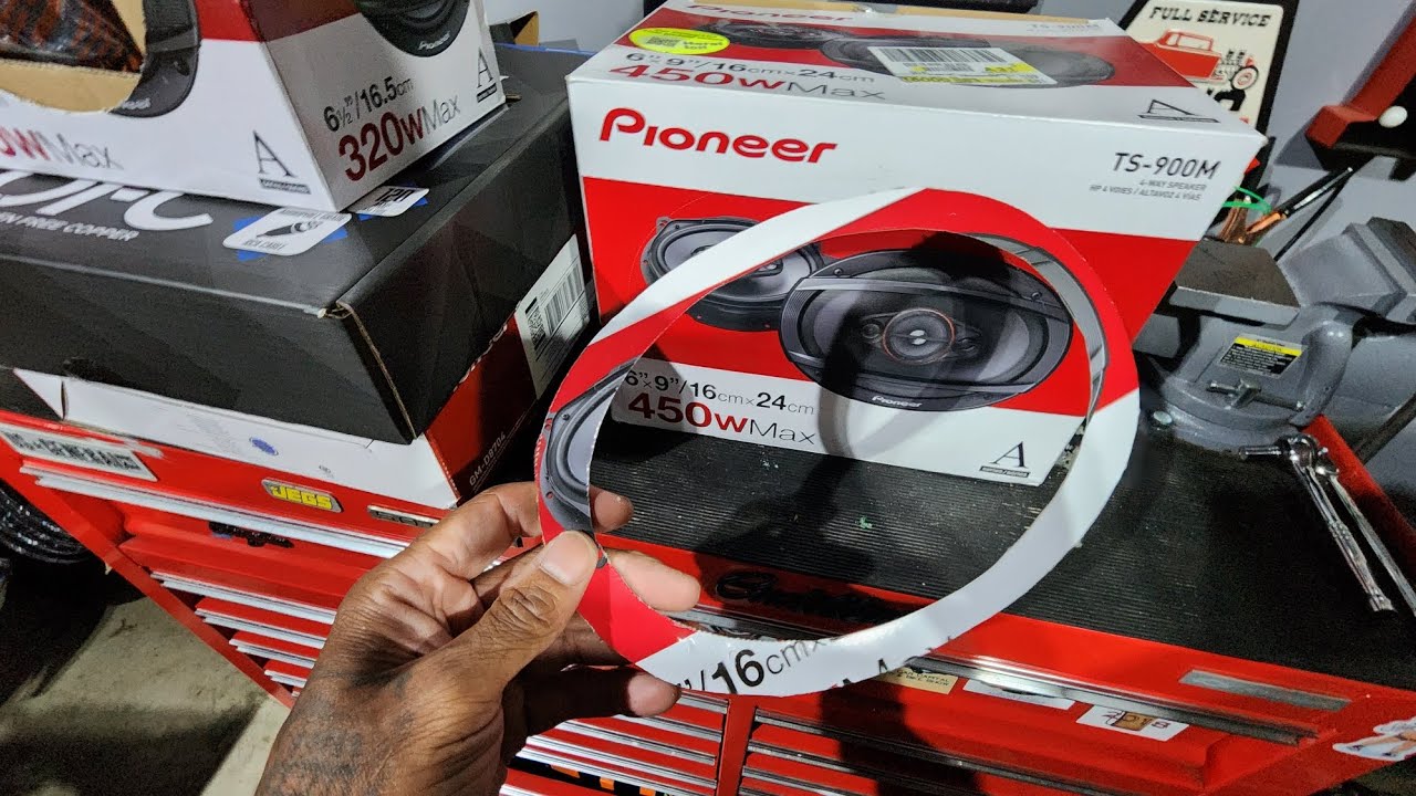 1964 impala audio install part 1 cutting 6x9 holes in back window tray