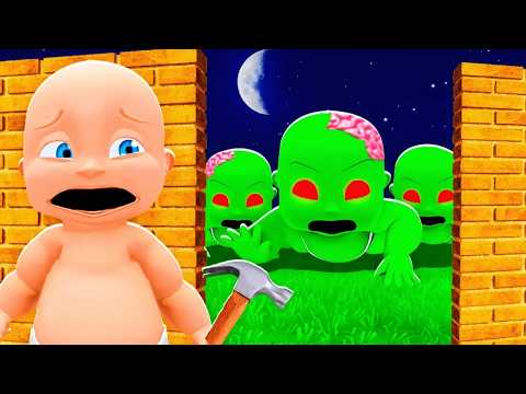 Baby Builds to Survive ZOMBIES!
