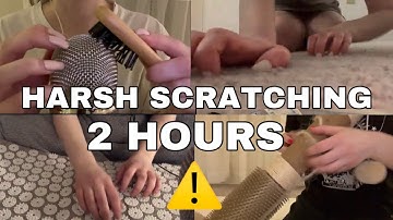 ASMR | 2 HOURS of ONLY HARSH SCRATCHING for Sleep Study Background | Fast & Aggressive | No Talking