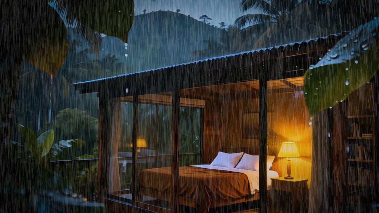 Gentle Night RAIN - Rain Sounds For Sleeping - Heavy Rain to Sleep FAST, Insomnia Relief, ASMR