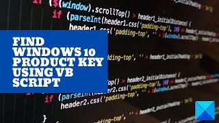 Find Windows 11 Product Key Using Vb Script