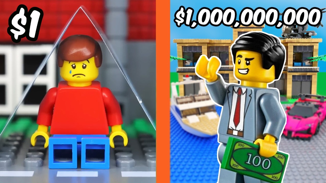 $1 vs $1,000,000 LEGO Becoming Rich Fast!