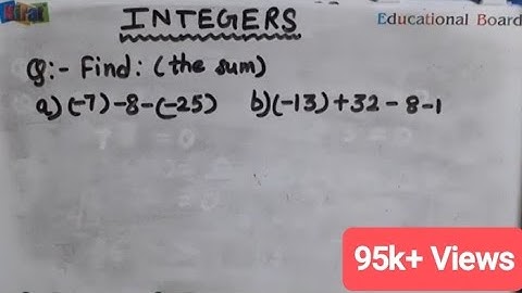 FIND THE SUM || INTEGERS || Class-6th || MATHS || INTENSIVE STUDY ||