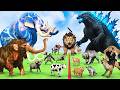 The Ultimate Battle 40 Wild Animals Mammals vs GIGA T-REX Dinosau Epic Run Zigzag Down Course