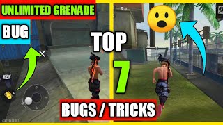 Top 7 New Latest Tricks And Bugs In Free Fire | Unlimited Grenade Bug In Training Map Of Free Fire |