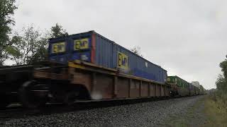 [4K] NS double stack container train 257 at Thompsontown PA #shorts #short #shortvideo #youtube
