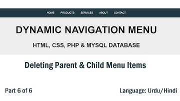 Dynamic Menu In PHP & MySQL: Deleting Menu Item Urdu/Hindi Part 6/6