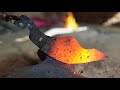 The process of making a weapon from rusted metal and a blade/knife.