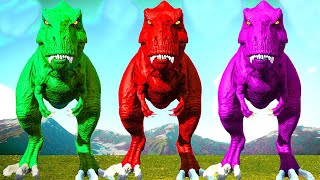 NEW ! Stegoceratops vs TRex vs Spinosaurus Dinosaur Fighting Isla Nublar in Jurassic World Evolution screenshot 3