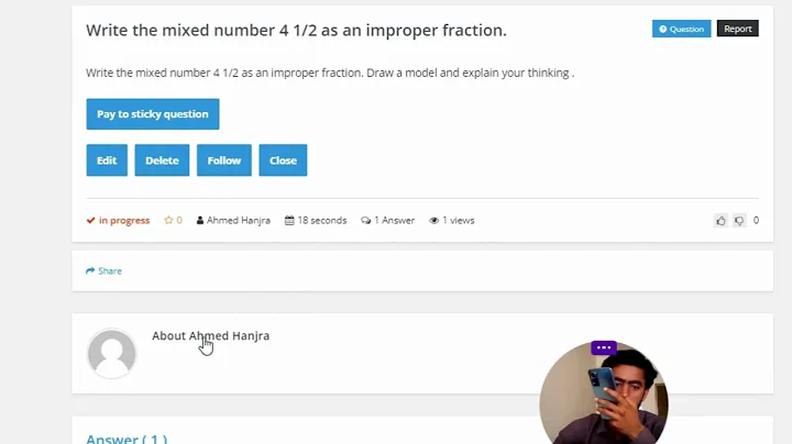 Write the mixed number 4 1/2 as an improper fraction.
