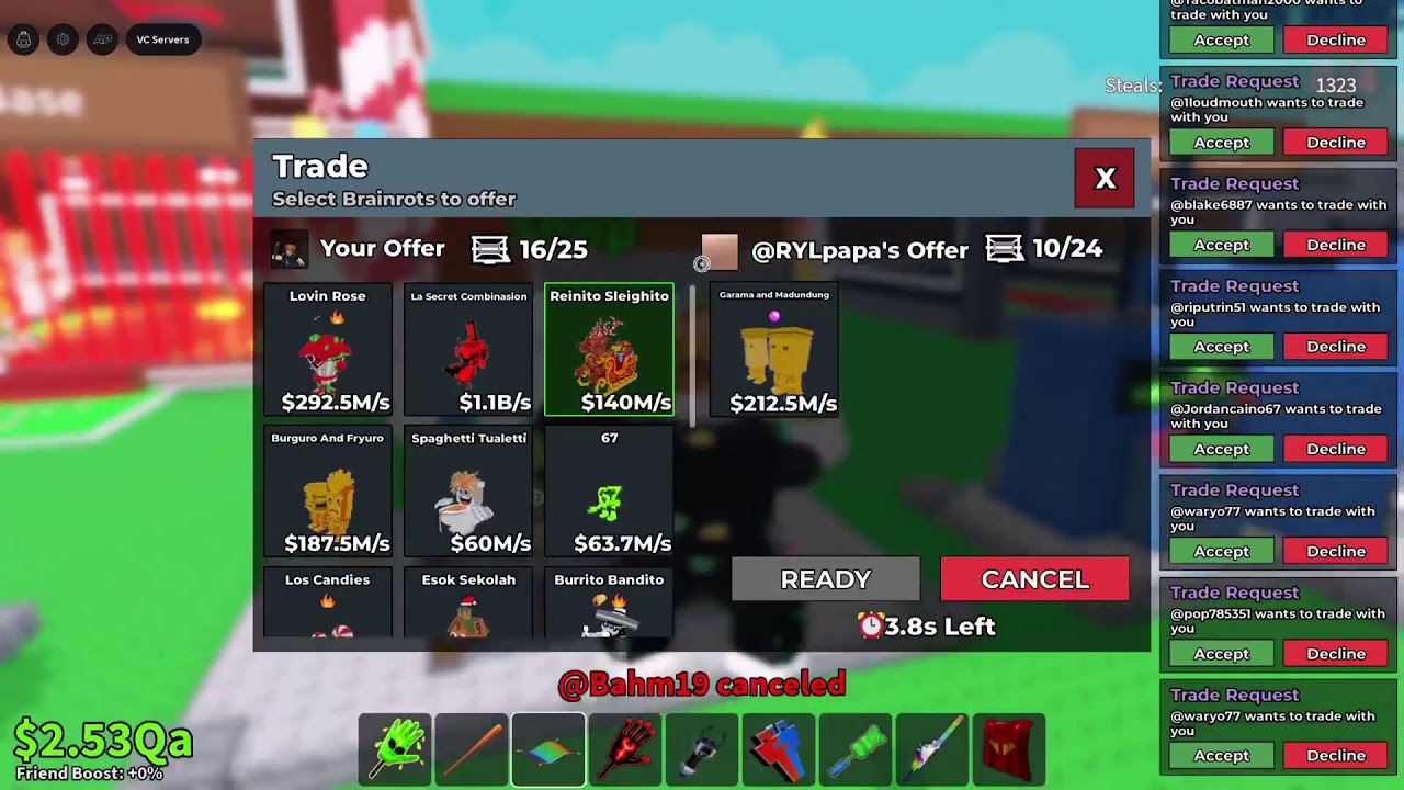 Steal a Brainrot live trading machine plus ADMIN ABUSE