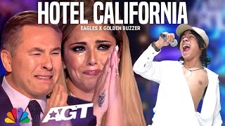 American 2023 | Golden Buzzer This Super Amazing Voice All Jury Cried Hearing Song Hotel California