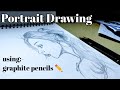 How to draw realistic portrait with graphite  how to use graphite pencils for beginners  artsunn