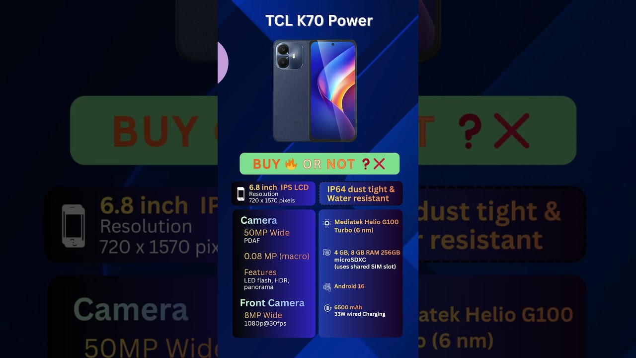 New TCL K70 Power ⚡ Power That Lasts All Day!