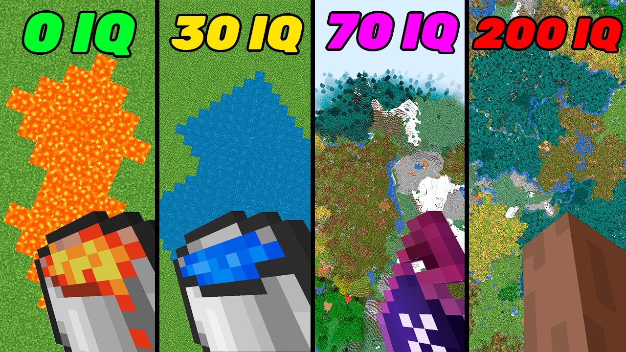 water bucket MLG 0 IQ vs 40 IQ vs 70 IQ vs 200 IQ - YouTube