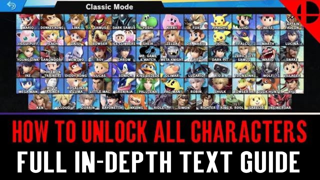 Fastest Way To Unlock Characters In Smash Bros Ultimate How To Unlock Characters Smash Ultimate Youtube