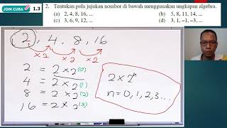 POLA DAN JUJUKAN menggunakan NOMBOR,PERKATAAN & UNGKAPAN ALGEBRA