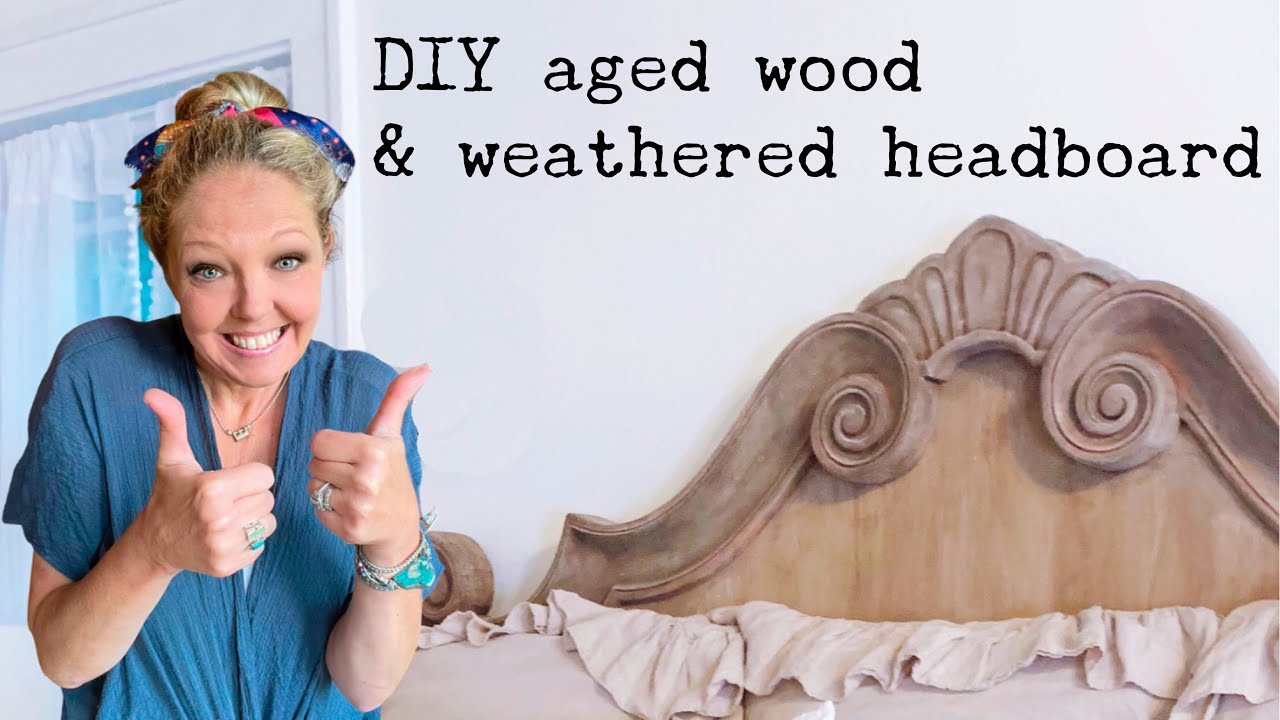 DIY Rustic Weathered Wood Headboard | How to Age Wood for a Restoration ...