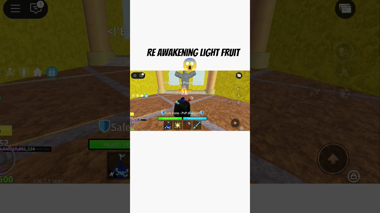 Re Awakening Light Fruit Abilities Shorts Youtubeshorts Gaming Bloxfurit Robot Youtube