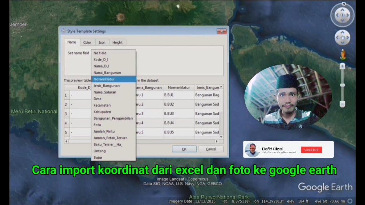 cara import koordinat dari excel dan foto ke google earth - YouTube
