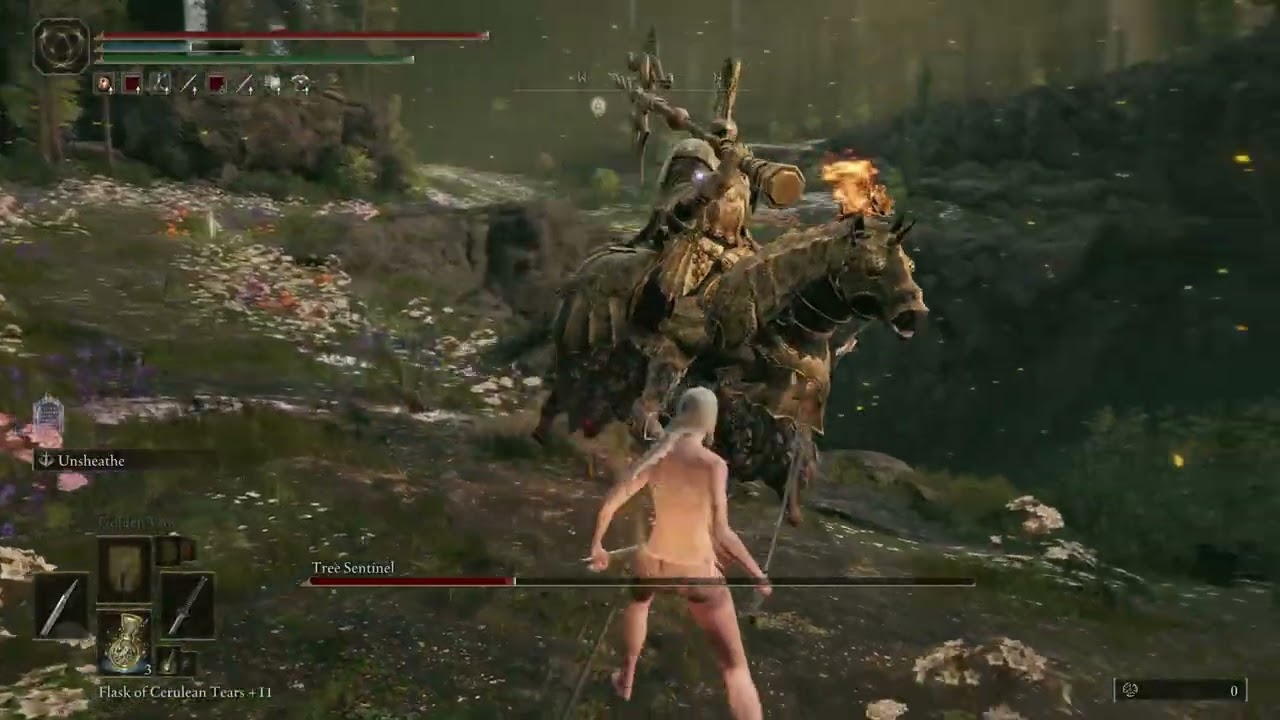 Elden Ring DLC - Tree Sentinel #1 (Torch) - No Damage/Sem Levar Hit [Solo/Melee]