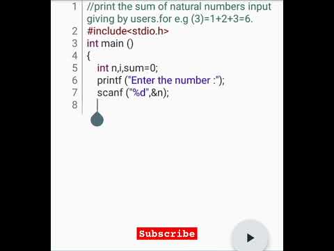 #C #coding #program  #basic coding #c language #shorts |program sum of natural number|