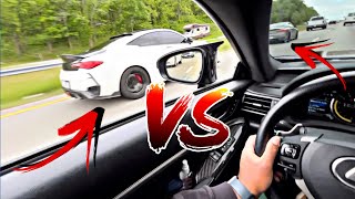 Q60 OWNERS RACED MY RCF TO THE BIGGEST CAR SHOW! | OVER 1000 CARS! Infiniti Q60 Vs Lexus Rc