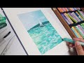 오일파스텔로 반짝이는 바다 그리기, Draw a sparkling sea with oil pastels