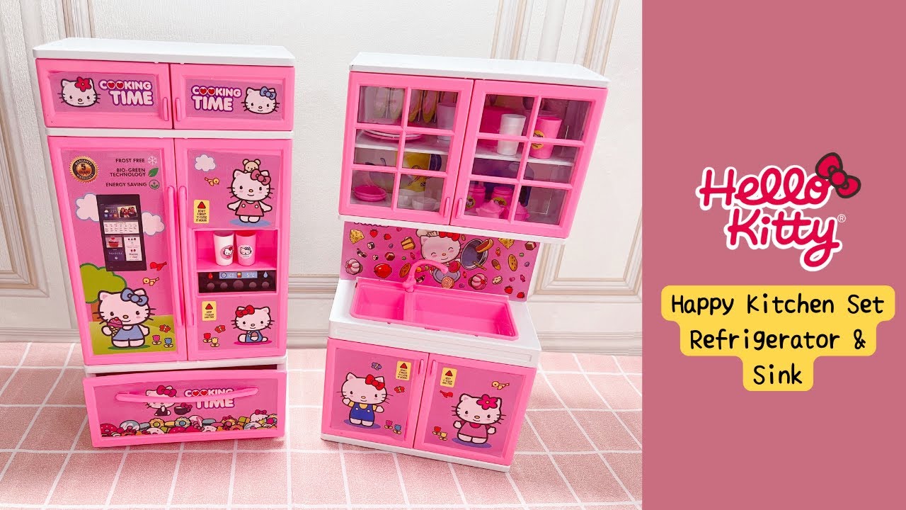8 Minutes Satisfying Video with Unboxing Hello Kitty Happy Kitchen Set Refrigerator and Sink | 