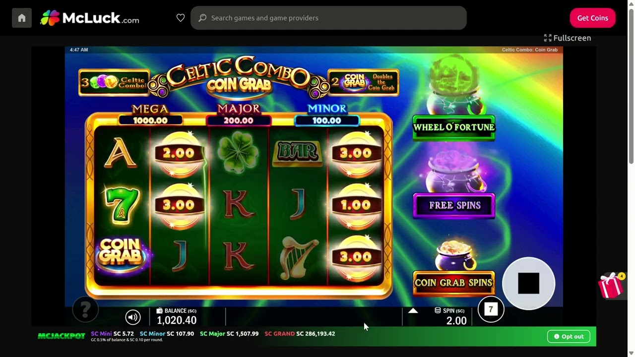 McLucky Tasty Bonanza, Celtic Combo, Volcano Goddess and Dynamite Trio several Bonus on McLuck.com